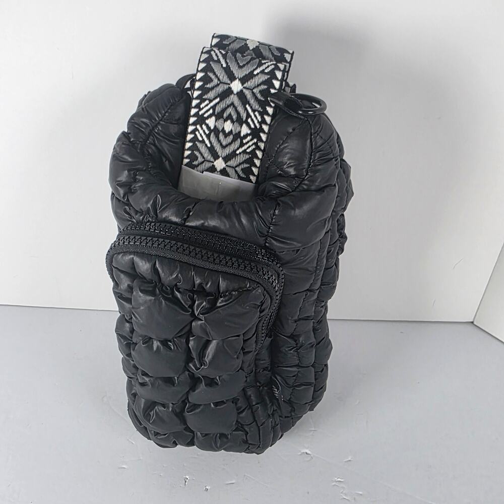 Simply Southern Bottle Holder Black Puff Shoulder Crossbody Bag
